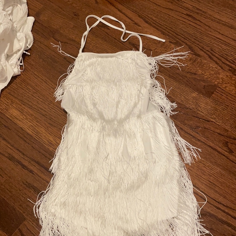 White fringe romper